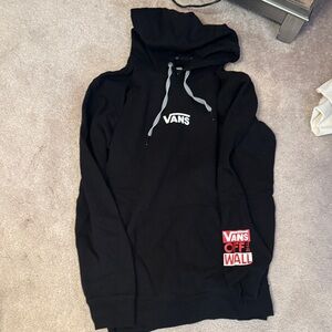 Vans Black Hoodie with Red Logo
